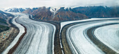 Luftbild des Kaskawulsh-Gletschers im Kluane Nationalpark, Yukon-Territorium, Kanada