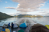 Camping on the deck of the ferry, Inside Passage, Canada