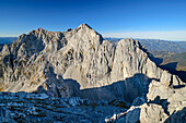 Felswände der Vorderen und Hinteren Karlspitze, von Hintere Goinger Halt, Wilder Kaiser, Kaisergebirge, Tirol, Österreich