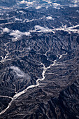 Luftbildaufnahme auf Gebrige nahe Peking, China, Asien