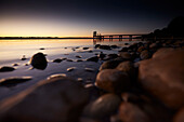 Jetty and Lakeshore Lake Starnberg, buchscharn, lake starnberg, bavaria, germany