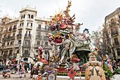 Almost all the crossings of streets of Valencia rise the artistic monuments in the week of the festivities Falleras