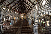 Interior view of the Roman Catholic Cathedral of Our Lady of the Assumption (also known as Matâ'Utu Cathedral) built in 1951, Mata Utu, Uvea Island, Wallis and Futuna, South Pacific