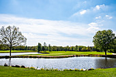 Male golfer at the golfcourse in Holm near Hamburg, North Germany, Germany