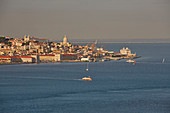 Blick von Cristo Rei auf Lissabon, Rio Tejo, Distrikt Lisboa, Portugal, Europa