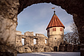 Burg Honberg in Tuttlingen im Winter, Schwäbische Alb, Donau, Baden-Württemberg, Deutschland