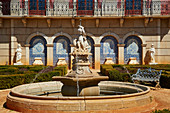 Terrace Patamar da Casa do Presépio, Fountain, Palácio de Estói, Pousada, Estói, District Faro, Region of Algarve, Portugal, Europe
