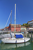 Harbour and old town of Meersburg on lake Constance, Baden, Baden-Wuerttemberg, South Germany, Germany, Central Europe, Europe