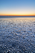 Sunset in the Wadden Sea on the North Frisian Island Pellworm, North Sea, Schleswig-Holstein, Northern Germany, Germany, Europe