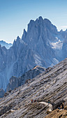 Weg zu den Drei Zinnen, Dolomiten, Südtirol, Italien