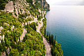 Strada della Forra, west side of Garda Lake. Tremosine, Brescia district, Garda lake, Lombardia, Italy