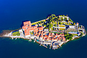 Aerial view of the Isola Bella. Stresa, Lake Maggiore, Piedmont, Italy. Europe.