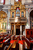 Pipe Organ inside the Church of the Holy Spirit in the Saxon District Europe, Italy, Lazio, Province of Rome, Rome