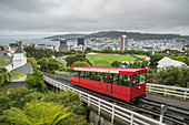 Cable car in Wellington, North Island, New Zealand.