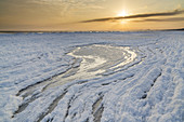 Snowy beach in the Baltic Sea Ahlbeck, Usedom, Baltic Sea coast, Mecklenburg-Vorpommern, Northern Germany
