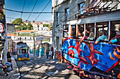 Elevador de Gloria, tram with cable from Av. da Liberdade to Miradouro de Saô Pedro, Lisbon