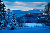 Norway, winter,  Heggenes,surroundings ,frozenlake, mountains