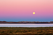 Full moon over the Listland, Sylt, North Sea, Schleswig-Holstein, Germany