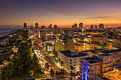 Stadtbild bei Sonnenuntergang, Miami, USA