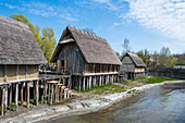 The archaeological open-air museum Stilt houses (Pfahlbaumuseum Unteruhldingen), UNESCO World Heritage Site, on Lake Constance, Unteruhldingen, Germany, Europe