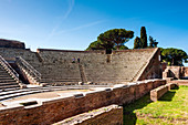 Theater, Ostia Antica archaeological site, Ostia, Rome province, Lazio, Italy, Europe