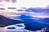 Morning on the Zugerberg with a view of Mount Pilatus, Lake Lucerne and Lake Zug