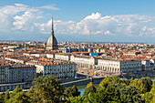 View of Turin from Santa Maria del Monte dei Cappuccini, Turin, Piedmont, Italy, Europe