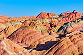 Colorful Danxia landform in Zhangye, UNESCO World Heritage Site, Gansu Province, China, Asia