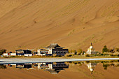 Mongol monastery of Badain Jilin, Badain Jaran Desert, Gobi Desert, Inner Mongolia, China, Asia