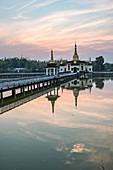 Snake Temple (Mwe Paya) at sunset, Dalah, across the river from Yangon (Rangoon), Myanmar (Burma), Asia