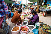 Obst- und Gemüsemarkt in Pindaya, Shan State, Myanmar (Burma)