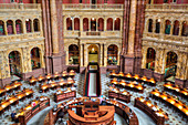 Hauptlesesaal, Library of Congress, Washington D.C., Vereinigte Staaten von Amerika, Nordamerika