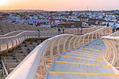 People on curved walkways admire the city skyline, Metropol Parasol, Plaza de la Encarnacion, Seville, Andalusia, Spain, Europe