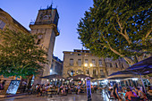 Place de L´Hotel de Ville, Strassencafes am Abend, Aix en Provence, Frankreich