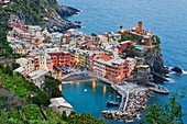 Elevated View of Vernazza at Dusk,Vernazza, Liguria, Italy