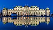 The castle Belvedere in Vienna at the blue hour