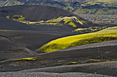 Vulkanische Hänge, Laki Craters, Island