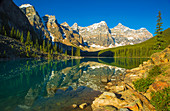 Gletschersee und Berge, Moraine See, Nationalpark Banff, Alberta, Kanada