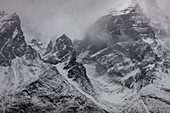 Berge im Schneesturm, Torres Del Paine, Nationalpark Torres Del Paine, Patagonia, Chile