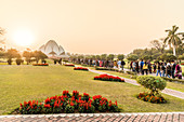 Sunset at the Lotus Temple, New Delhi, India, Asia