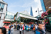 Borough Market bustling with shoppers, Southwark, London Bridge, London, England, United Kingdom, Europe