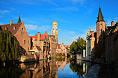 Rosary Quay, Bruges, UNESCO World Heritage Site, Flemish Region, West Flanders, Belgium, Europe