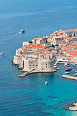 The town in summer from an elevated point of view, Dubrovnik, UNESCO World Heritage Site, Dubrovnik-Neretva county, Croatia, Europe