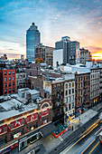 Sonnenaufgang über dem Stadtteil Soho, New York City, New York, Vereinigte Staaten von Amerika, Nordamerika
