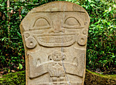 Präkolumbianische Skulptur, Archäologischer Park San Agustin, UNESCO-Welterbestätte, Department Huila, Kolumbien, Südamerika