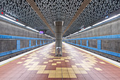 Filmrollen an der Decke in der U-Bahn-Station, Los Angeles, Kalifornien, Vereinigte Staaten