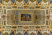 Ornate fresco ceiling of Book Cafe, Budapest, Hungary