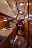 Sleeper in boat cabin