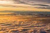 Early in the morning over Munich, Bavaria, Germany