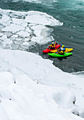 Iceland, Iceland, Far North, Frost, Cold, Ice, Snow, Winter, Kayaking, Kayaking, White Water, Godafoss, Danger, Icy, Waterfall, February